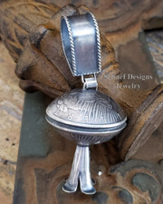 Old Coin Silver Dollar Squash Blossom Pendant w Bail | Arizona