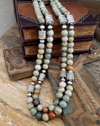 Schaef Designs Silver Jasper Sterling Silver Southwestern Basics Tube Bead necklaces | Arizona 