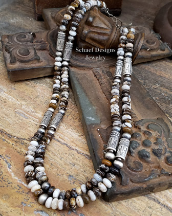 Schaef Designs SMALL Arizona Wildhorse Tube Bead Necklace Set | Arizona