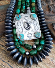 Schaef Designs Ketoh Turquosie & Sterling Silver Snake Fred Harvey Style Pendant | Arizona