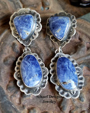   Schaef Designs Sodalite & Sterling Silver Earrings POSTS | New Mexico