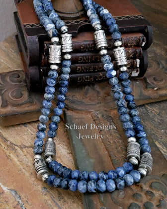 Schaef Designs sodalite & sterling silver tube bead necklace set | Southwestern Basics Collection | Arizona 