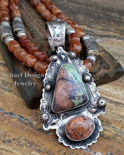 Schaef Designs Sonoran Sunrise Mexican Opal Sterling Silver Southwestern Pendant | Arizona