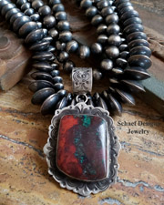 Schaef Designs Sonoran Sunrise & Stamped Sterling Silver Southwestern Pendant | Arizona