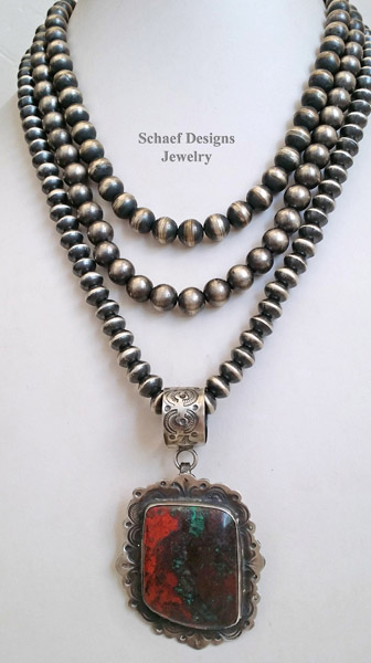  Schaef Designs Sonoran Sunrise & Hand Stamped Sterling Silver Southwestern Pendant | New Mexico 