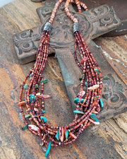 Schaef Designs Spiny Oyster Heishi & Tab Multi Strand Necklace | Arizona 