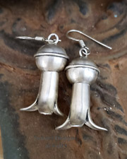  Leon Curley Sterling Silver Squash Blossom Post Earrings | New Mexico