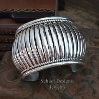 Thomas Charley Native American Sterling Silver Extra Wide Cuff Bracelet | Arizona