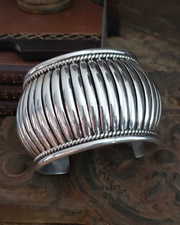 Thomas Charley LARGE Sterling Silver Native American Cuff Bracelet | Arizona