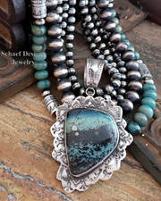 Schaef Designs Teal Leland Blue & Sterling Silver Southwestern Pendant | Arizona