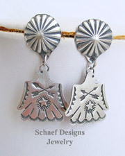 Vince Platero Sterling Silver Hand Stamped Thunderbird POST Earrings | New Mexico