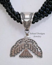  Vince Platero Thunderbird stamped sterling silver unisex pendanta | New Mexico
