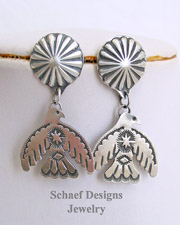 Vince Platero Sterling Silver Hand Stamped Thunderbird POST Earrings | New Mexico