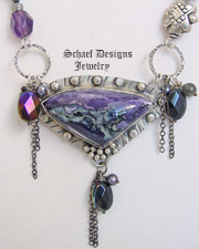 Schaef Designs Tiffany Stone bertrandite, amethyst & Sterling Silver Necklace | Southwestern Native American & turquoise jewelry | New Mexico
