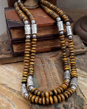 Schaef Designs Tigereye & sterling Silver Southwestern Basics Necklace Set 