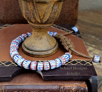 Schaef Designs denim trade bead boho stacking bracelet | Arizona