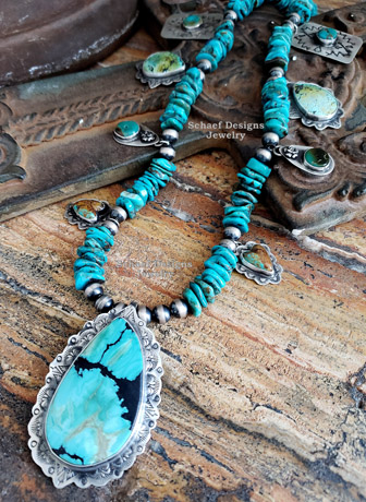  Schaef Designs Turquoise & Sterling Silver Southwestern Charm necklace | Arizona 
