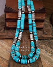 Schaef Designs Southwestern Basics Serpentine & Sterling Silver Tube Bead Necklaces | New Mexico