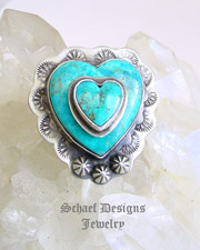 Schaef Designs Double Turquoise & Sterling Silver Adjustable Ring | New Mexico