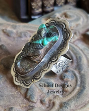 Schaef Designs Turquoise Lizard Totem Animal Adjustable Ring | New Mexico