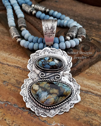  Schaef Designs violet hubei turquoise & sterling silver Southwestern Pendant | Arizona