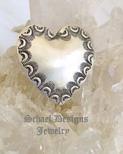 Vince Platero Sterling Silver Stamped Oval Diamond Pattern Adjustable Ring | Schaef Designs | New Mexico