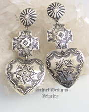 Schaef Designs Turquoise & Sterling Silver Cross CLIP Earrings | Schaef Designs | New Mexico