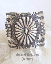  Vince Platero Medium Sterling Silver Hand Stamped Cuff Bracelet | New Mexico