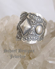  Vince Platero Sterling Silver Stamped Repousse Cigar Band Ring Ring | Schaef Designs | New Mexico