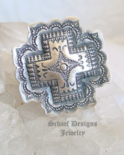  Vincent Platero Large Rectangular Stamped Sterling Silver Post Earrings | Schaef Designs | New Mexico