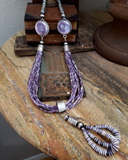 Wampum Shell & sterling silver jacla Necklace | Arizona