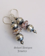 Schaef Designs Arizona Wildhorse (magnesite) & sterling silver bench bead wire earrings| New Mexico 