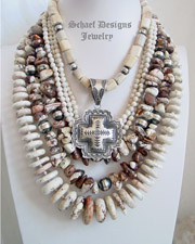 Schaef Designs Arizona Wildhorse nugget, Antler & White Buffalo Turquoise Necklace Pairings | New Mexico