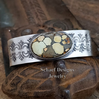  Yellow Hubei Turquoise & Sterling Silver cuff bracelet | Arizona 