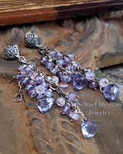 Schaef Designs Scorolite and Lavendar Mystic Quartz & Sterling Silver Dangle POST Earrings | Arizona 