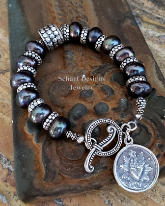 Schaef Designs Bronze Pearl & Sterling Silver Stacking Bracelet | Arizona