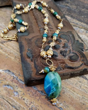 Schaef Designs AAA Peruvian Opal & 22kt gold vermeil necklace | Arizona