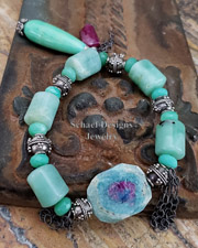 Schaef Designs Ruby in Zoisite Chrysoprase Ruby Sterling Silver Bracelet | Arizona