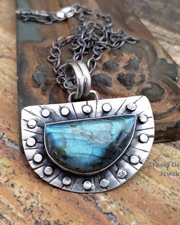 Schaef Designs Labradorite & Sterling Silver Pendant & Chain Necklace | Arizona