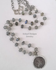 Schaef Designs Hand Linked Labradorite Sterling Silver & Coin Necklace | Arizona