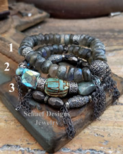 Schaef Designs Antler Tahitian Pearl Coral Marcasite Chain Stacking Bracelet | Arizona