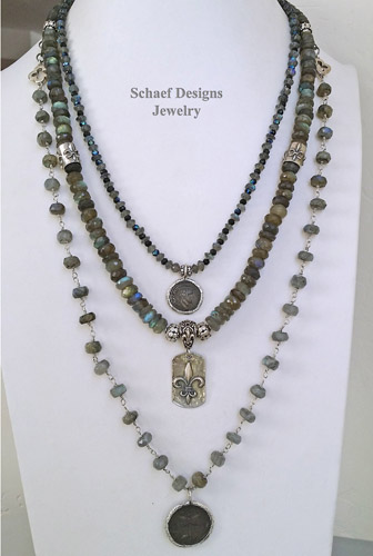 Schaef Designs Labradorite Mystic spinel & Sterling Silver Necklace Set | New Mexico