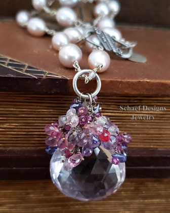 Schaef Designs  50 Carat Pink Amethyst Garnet Spinel Quartz & Pearl Necklace | Arizona