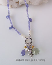 Schaef Designs tanzanite,prasiolite (green amethyst),& sterling silver short necklace | Arizona