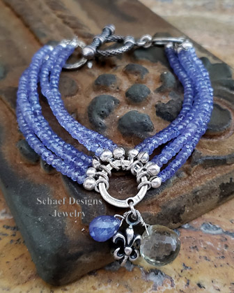  Schaef Designs Prasiolite, tanzanite & sterling silver gemstone bracelet | Arizona