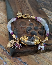 Schaef Designs Sapphire, Prasiolite, Freshwater pearl & gold vermeil bracelet | Arizona