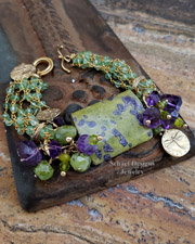  Schaef Designs Stitchtite amethyst peridot & 24kt Gold Vermeil bracelet | Arizona