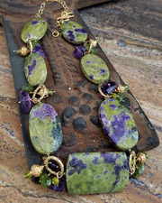  Schaef Designs Stitchtite amethyst peridot & 24kt Gold Vermeil necklace | Arizona