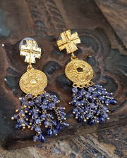 Schaef Designs Tanzanite, CZ & 22kt Gold Vermeil POST  Earrings | Arizona 