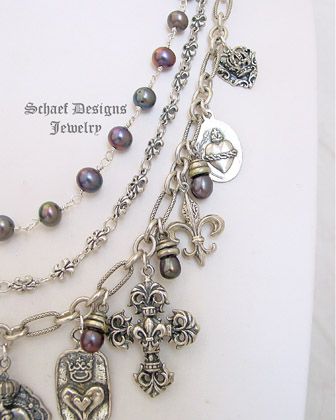 Schaef Designs peacock pearl & sterling silver charm necklace | New Mexico 